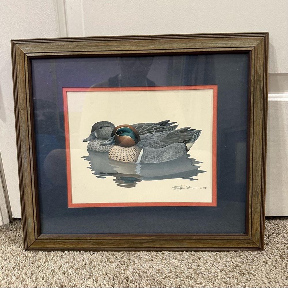 Vintage Ducks by Richard Sloan Wildlife Art Print Signed (1981) Matted & Framed